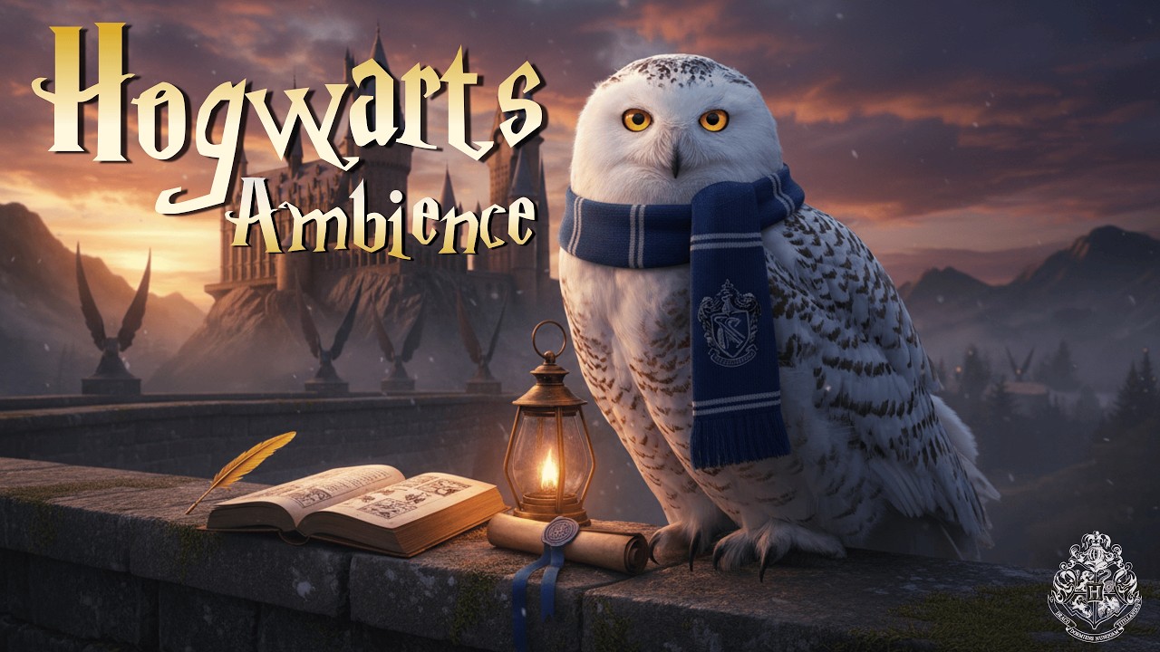 Hogwarts Ambience ✨ The Owlery at Sunset | ASMR Sounds for Anxiety Relief & Meditation 🌅