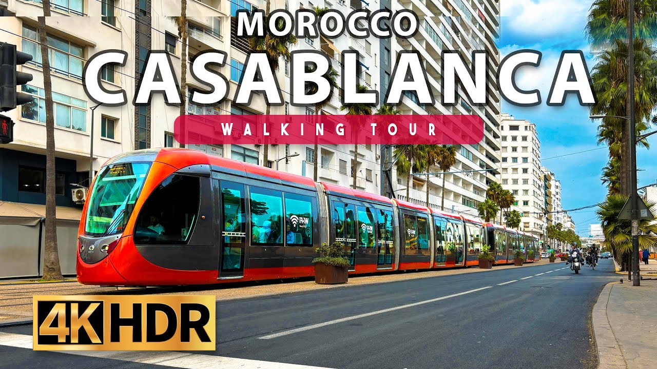 Casablanca, Morocco Walking Tour - Maarif - 4K 60FPS HDR