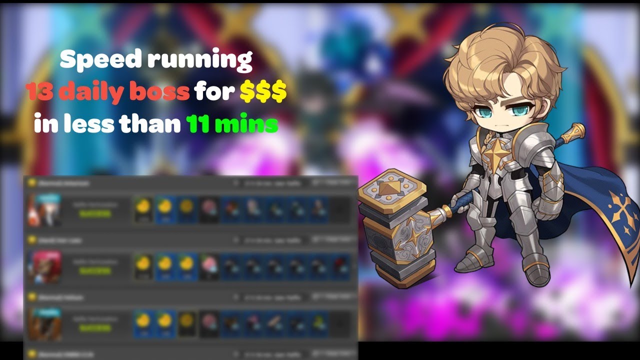 SPEED RUNNING DAILY BOSS AS A 11K PALADIN IN LESS THAN 11 MINUTES IN MAPLESTORY N