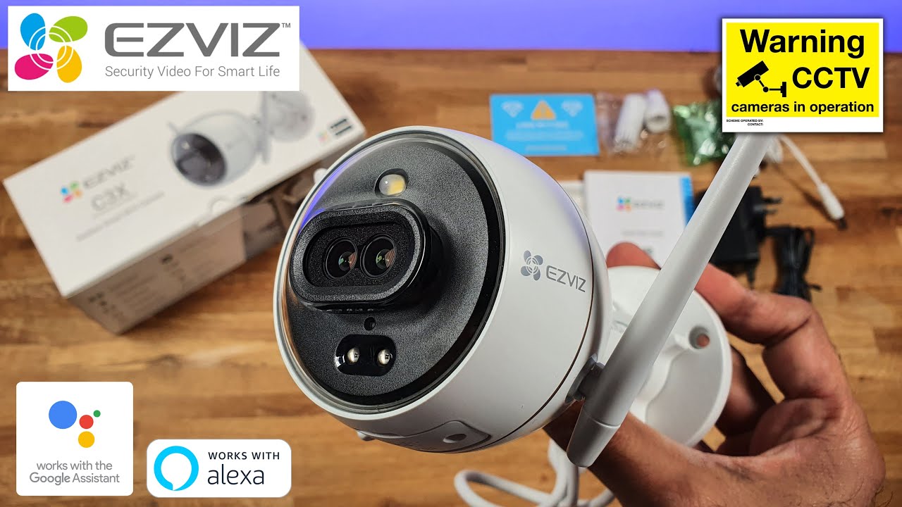 EZVIZ C3X Outdoor WiFi Camera Works with Google Home / Amazon Alexa | BEST COLOUR NIGHT VISION + AI