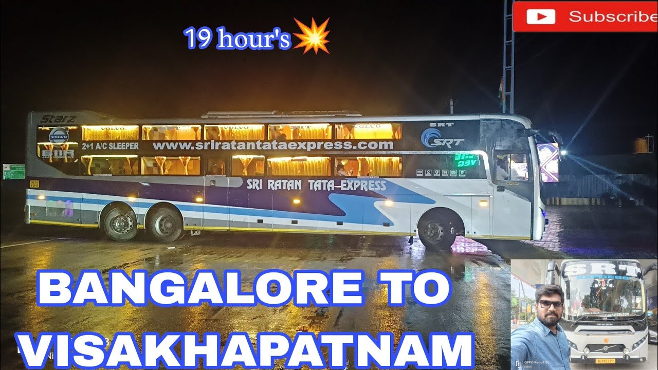 BANGALORE TO VIZAG BUS JOURNEY IN SRT EXPRESS VOLVO Bus | Bus Cabin Ride | VOLVO BUS WITH WASHROOM
