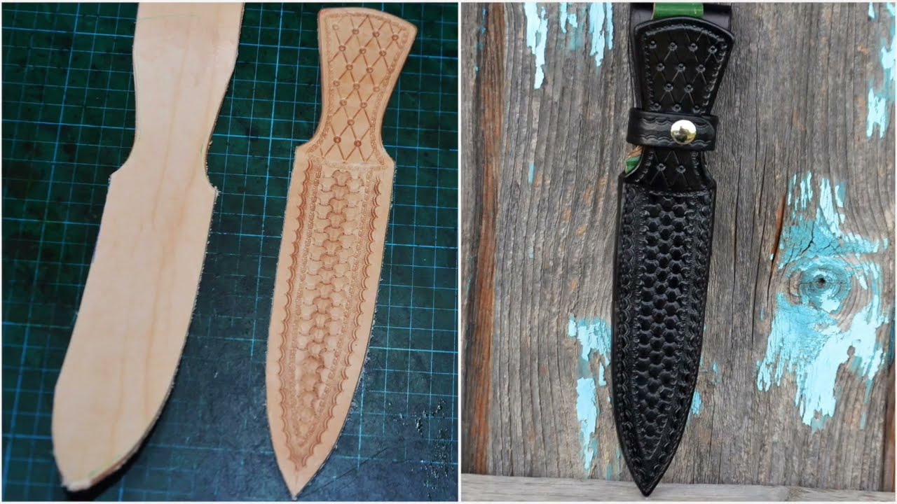 How To Make A Stamped Leather Sheath For Dagger Knife. Part 1