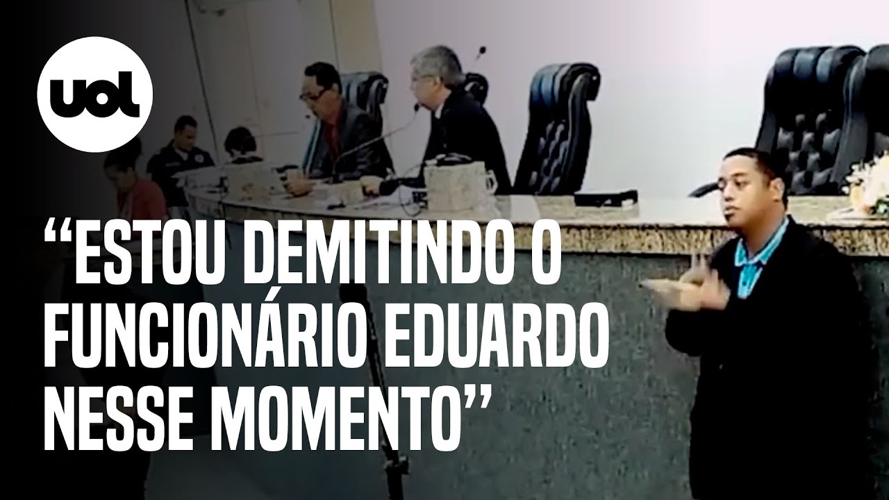 Servidor é demitido durante sessão da Câmara de Feira de Santana (BA); veja vídeo