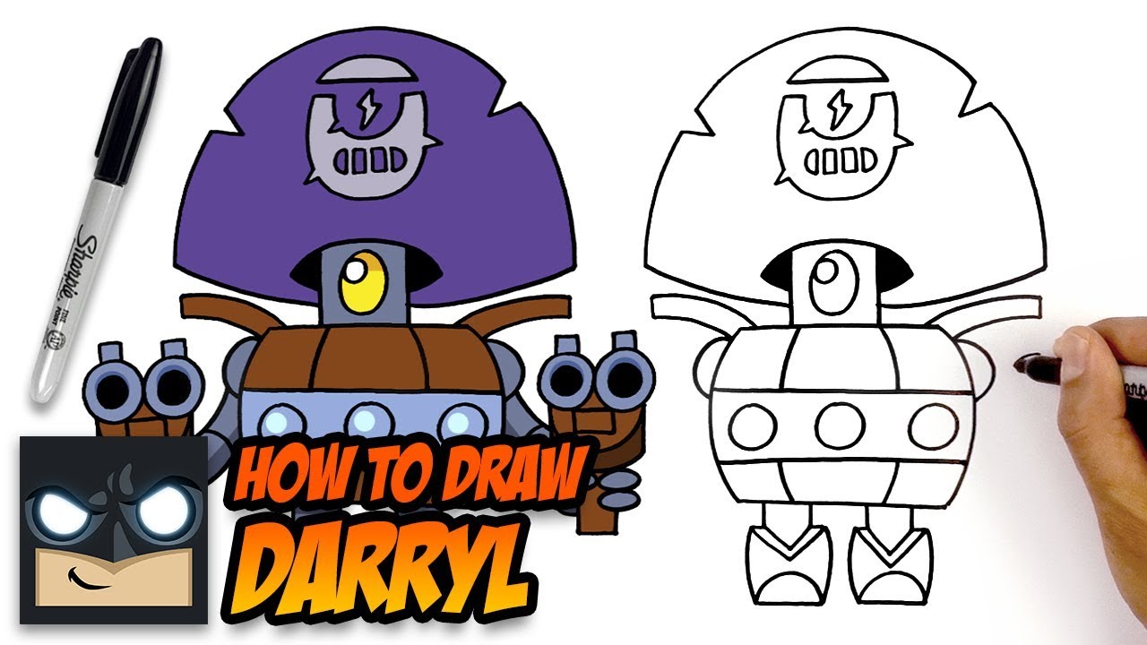 How to Draw Brawl Stars | Darryl | Step-by-Step for Beginners