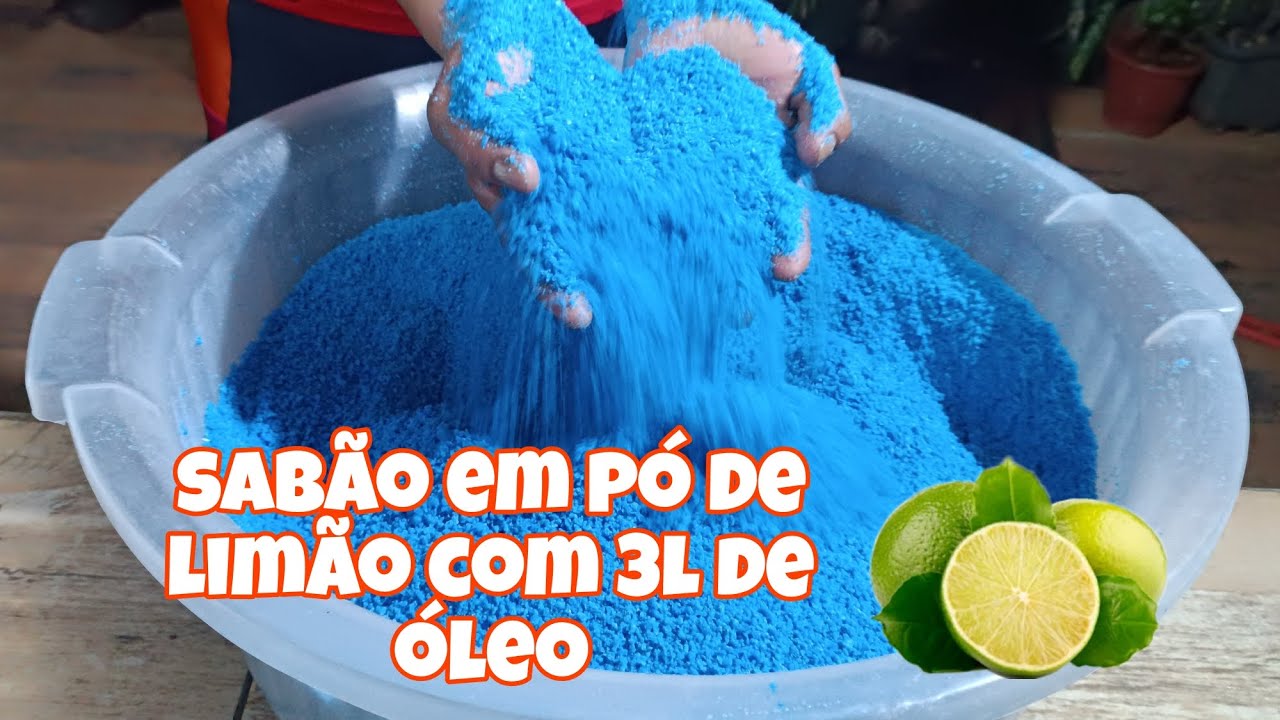 Sabão em pó Potente de limão, feito com 3 litros de óleo usado 😍