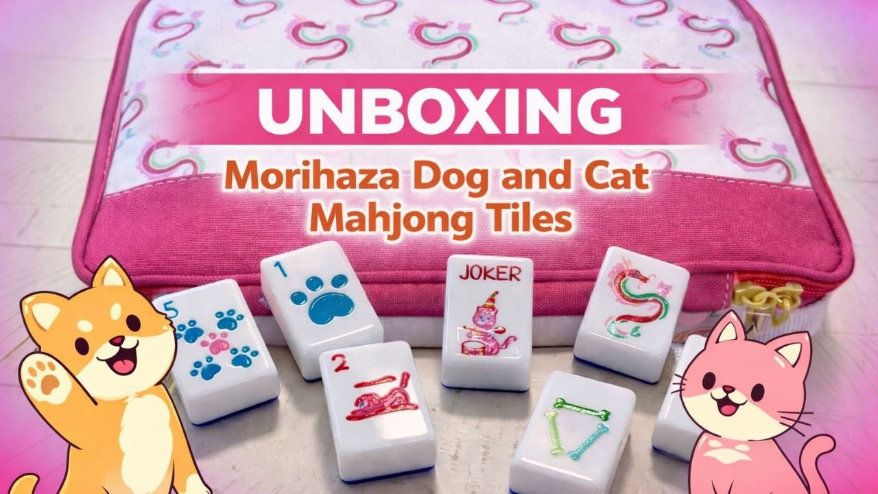 Cute Pet-Themed American Mahjong Set Unboxing + Non-Slip Playing Mat Review! 🐶🐱