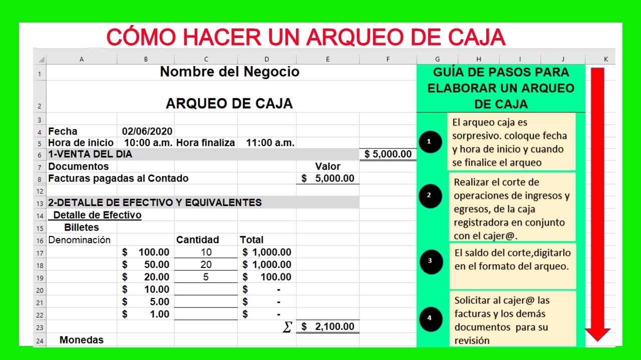 Cómo hacer un ARQUEO DE CAJA | Asientos contables por Ajuste
