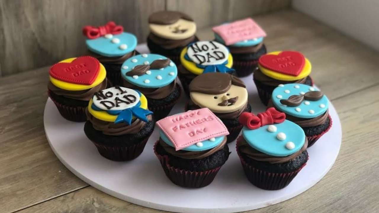 Easy Father's Day Cupcake Design / Fondant Cupcake / Cupcakes Ideas