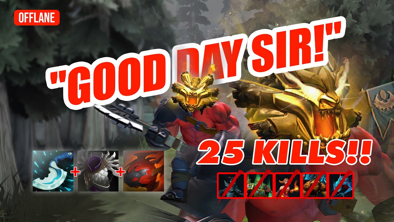 UNSTOPPABLE! 25 Kills Monster Axe Offlane Gameplay (Patch 7.40c)