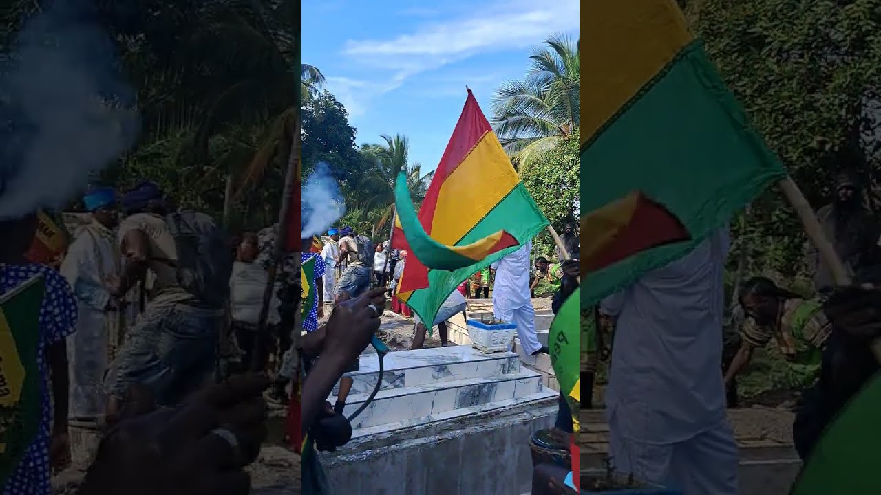 Mama fyah funeral rest well mama NYAHBINGHI CHANTING  the rasta family roll out in full colors
