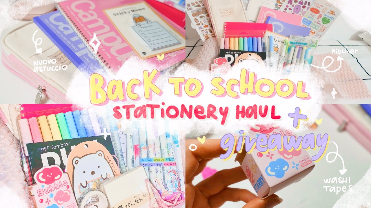 BACK TO SCHOOL STATIONERY HAUL | giveaway + organizzo il mio astuccio🌷