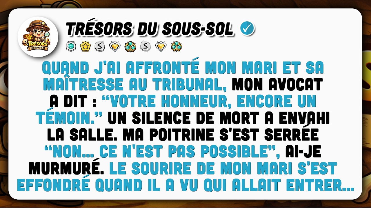 Quand Le Témoin Surprise Est Entré, Mon Mari Et Son Avocat Sont Devenus Livides.