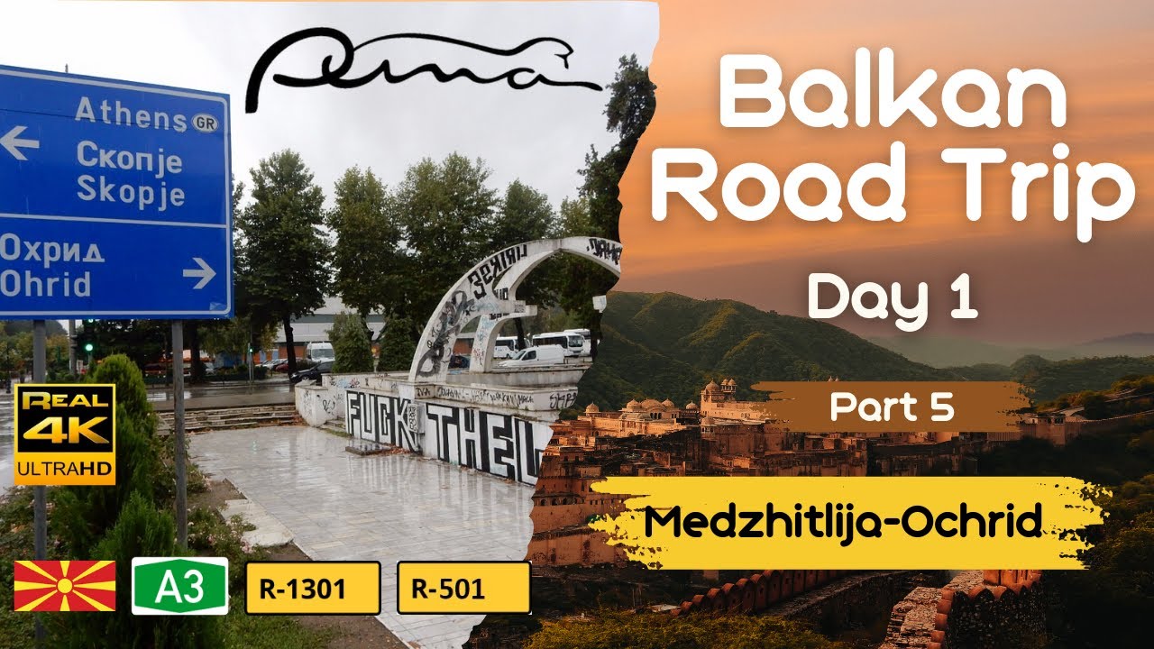 Balkan Road Trip 🇲🇰 | Medzhitlija – Ohrid 4K Real-Time 🚗