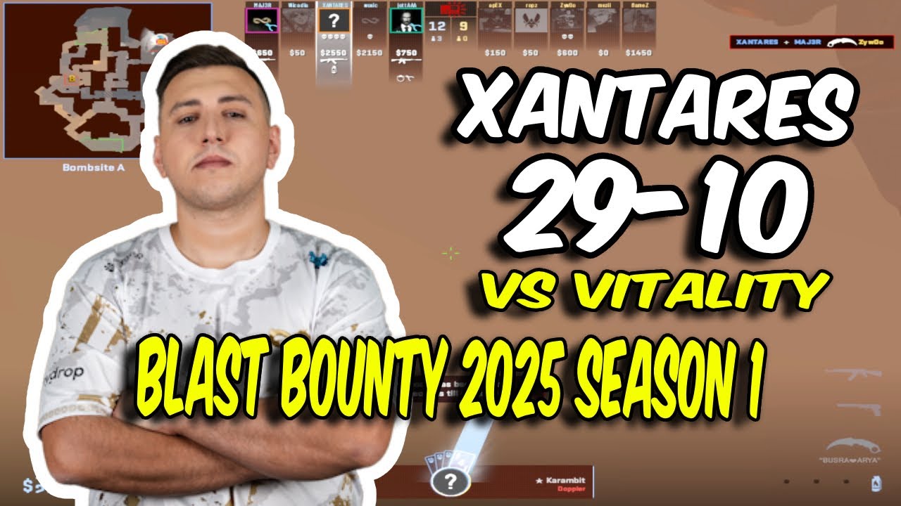 Eternal Fire XANTARES POV (29/10) vs Vitality (Anubis) BLAST Bounty 2025 Season 1 | CS2 POV