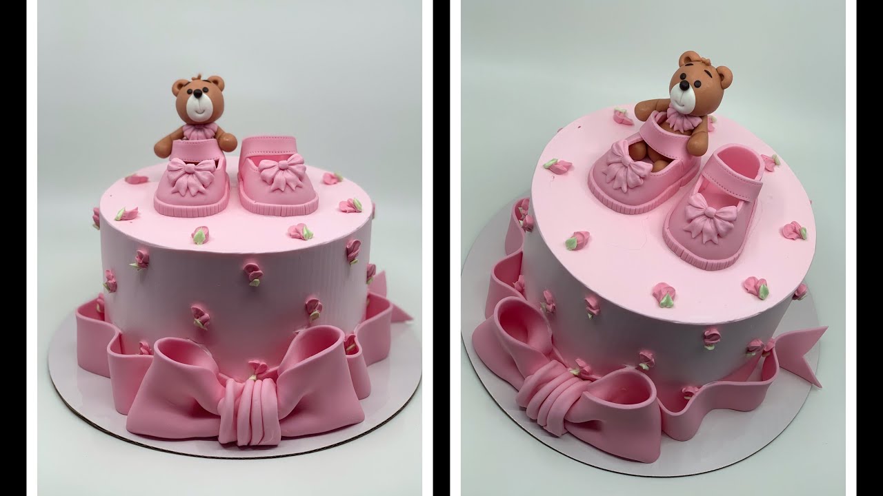 Pink Baptismal Cake