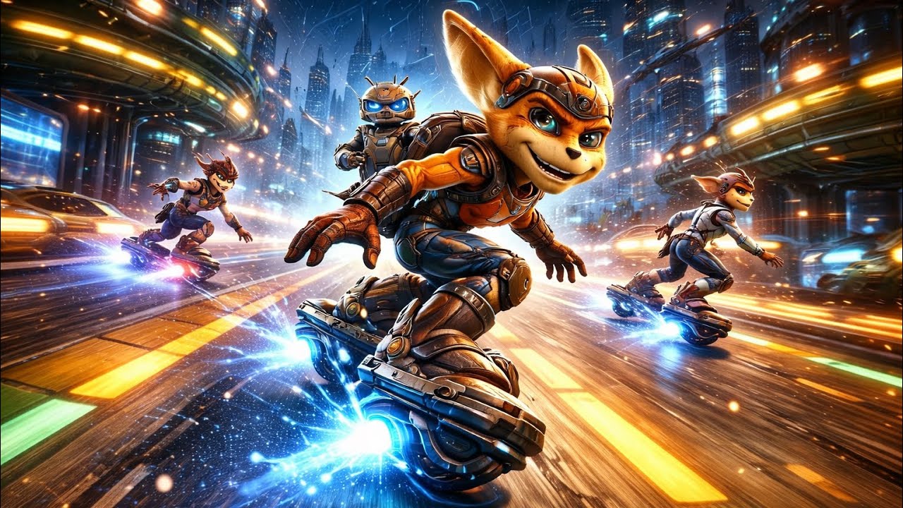 Ratchet & Clank участвю в гонке😘