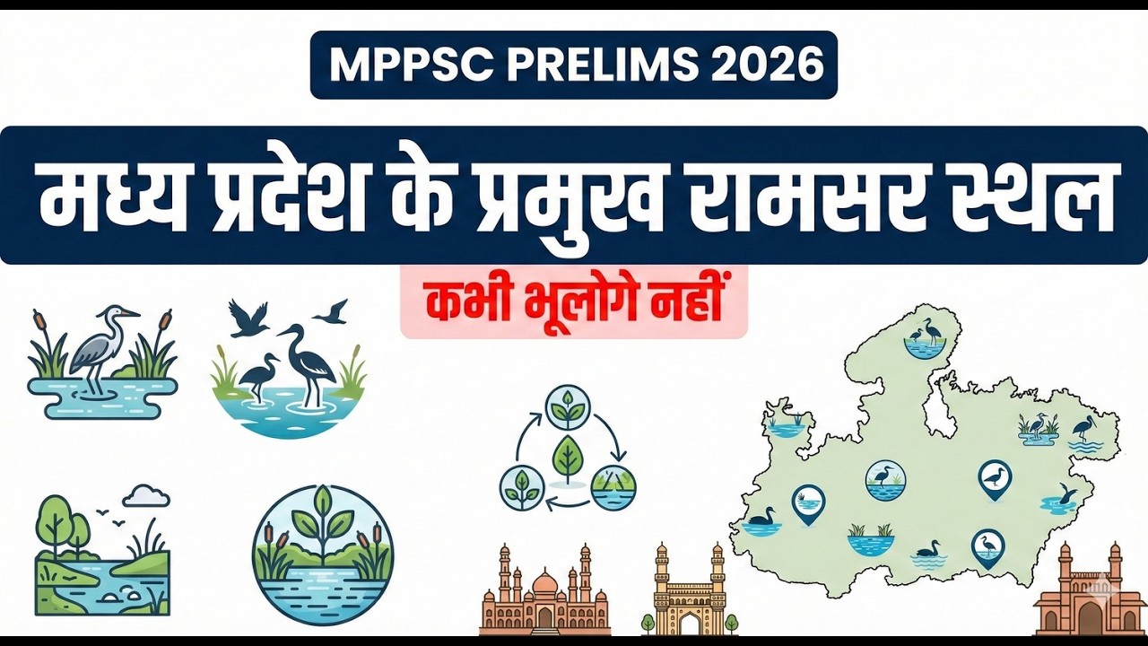 मध्य प्रदेश की रामसर साइट्स | MP Ramsar Sites List | MPPSC Prelims 2026 | MP GK | Quick Revision