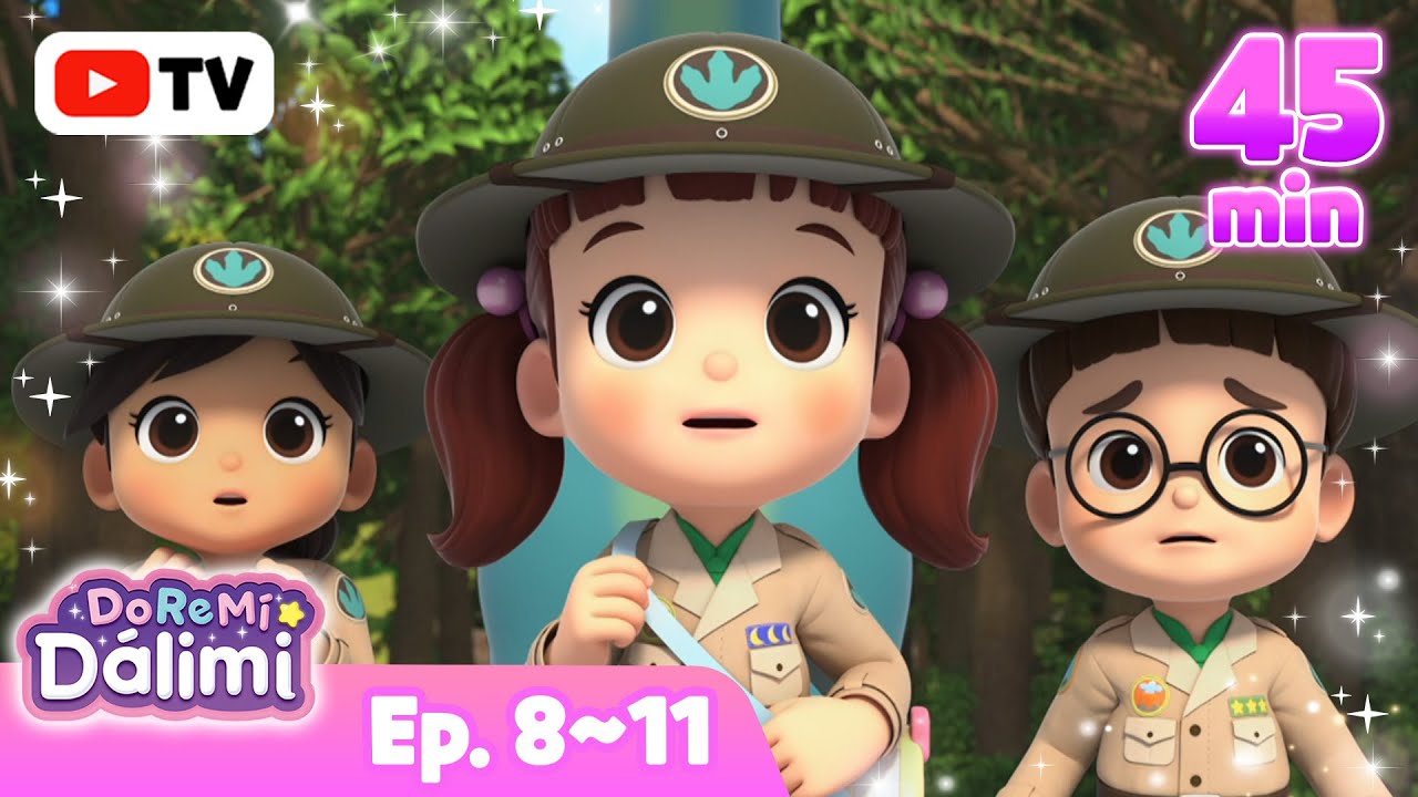 Episodios🦖 8 al 11 Compilación de 45min❤️Canciones🎹Dibujos Animados🎶 DoReMi Dálimi🌜 