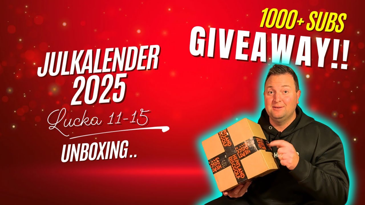 Unboxing av Julkalender 2025 (Lucka 11-15)! 1000+ Subs GIVEAWAY på denna nya kanal för discgolf!