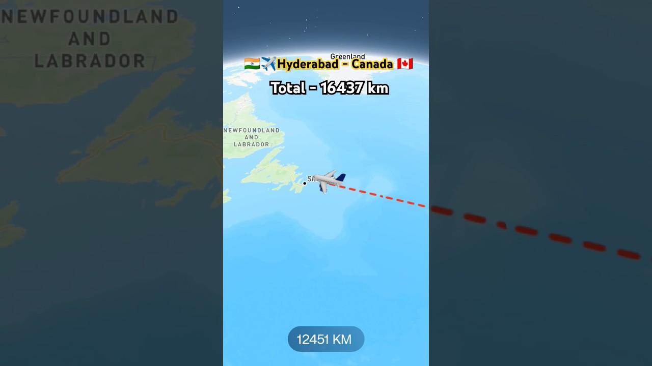 Hyderabad to Canada flight ✈️  route explore live 