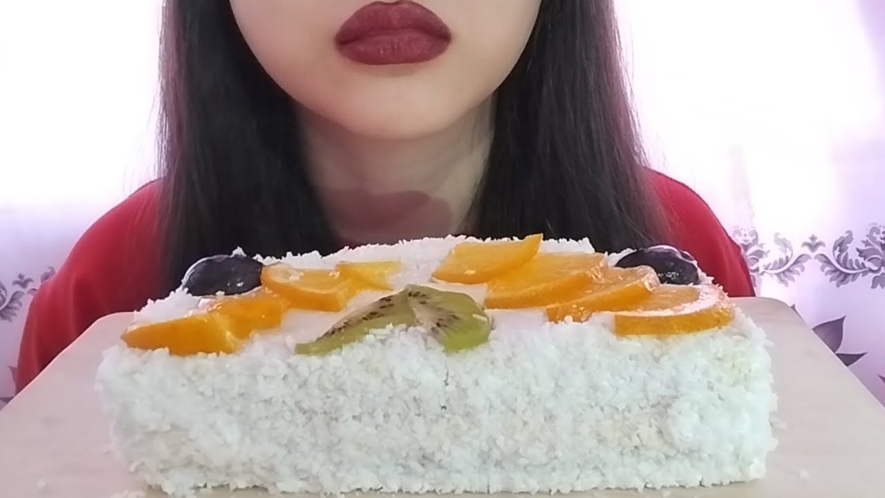 The Most Satisfying Fruit Cake Eating ASMR | Soft Mouth Sounds 