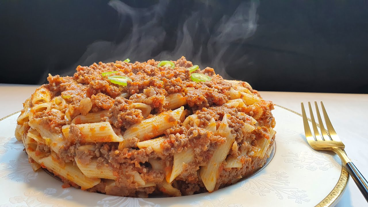 meat sauce pasta الذ و اطعم طاجن مكرونة باللحمة المفرومة - انجح وصفة و تحدي