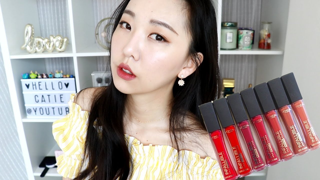 [AD] 開架唇彩王!! 巴黎萊雅小蠻腰唇膏全試色 L'Oreal Infallible Pro Matte Gloss Full Swatches