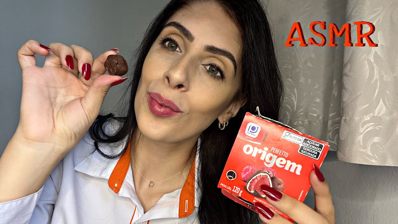 ASMR - Comendo Framboesa banhadas no chocolate 🍫 #asmr #mukbang
