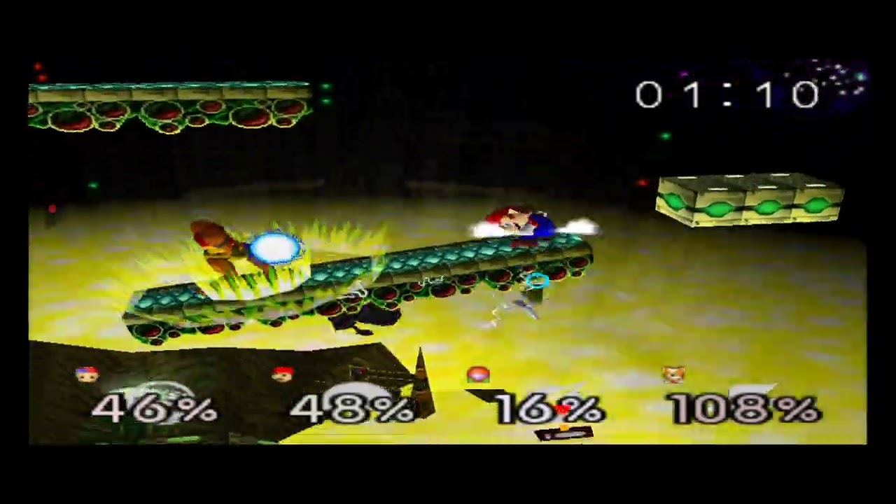 Super Smash Bros 64 Batallas - Ness vs Mario vs Samus vs Fox