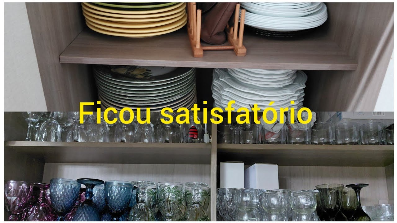Organizando os armários  para por as louças  que chegaram #home #organização #armarios 