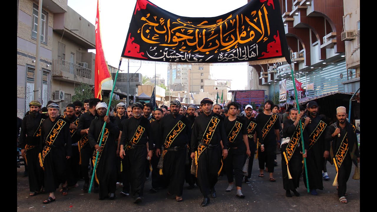 موكب الامام باب الحوائج ع اهالي البصرة اربعين الامام الحسين ع 17 صفر 1444هــ.