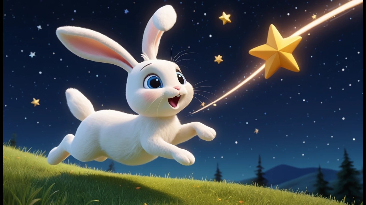 Bunny Chases a Shooting Star 🐰🌠 | Nighttime Adventure & Bedtime Nursery Rhymes