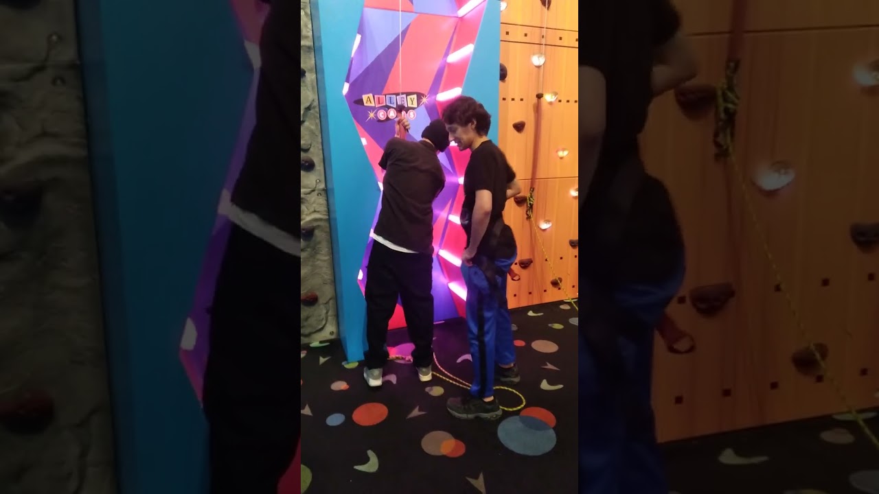 I'm rock climbing.