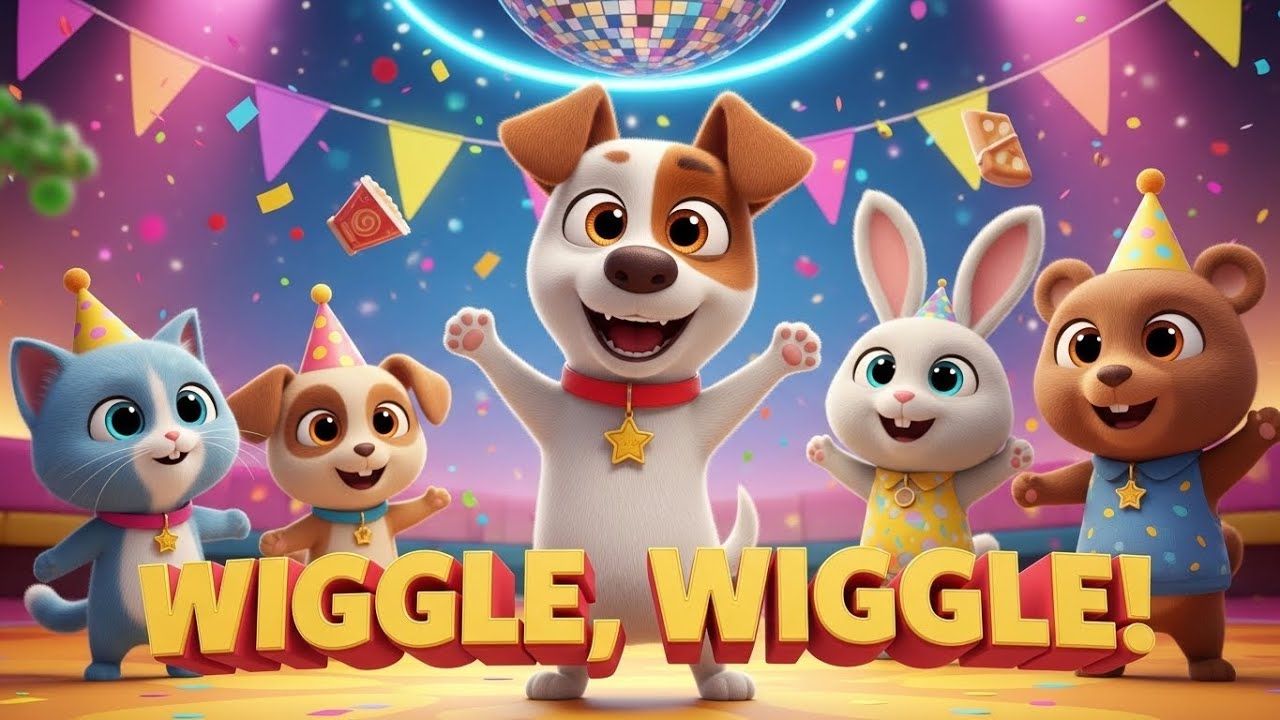 Wiggle, Wiggle  /  Sing Along Animated Music Video for Kids