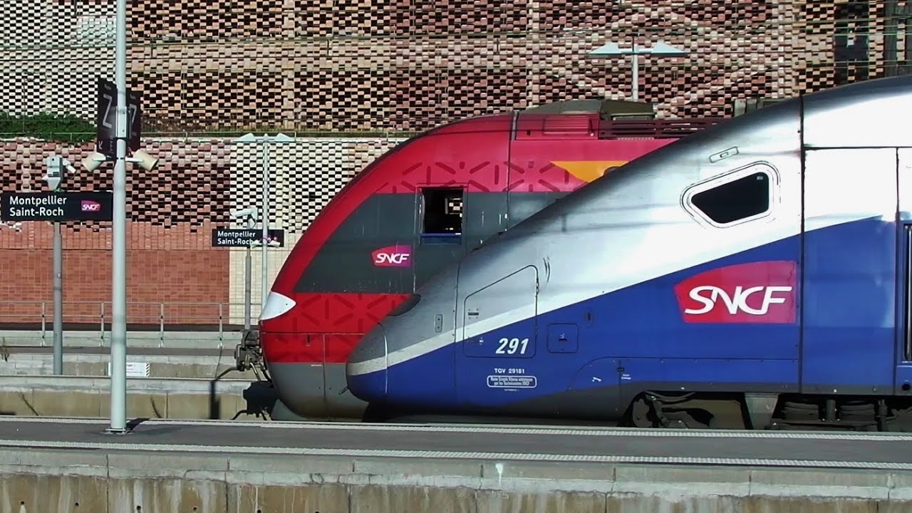 Trains en gare de Montpellier St Roch -  Montpellier Station