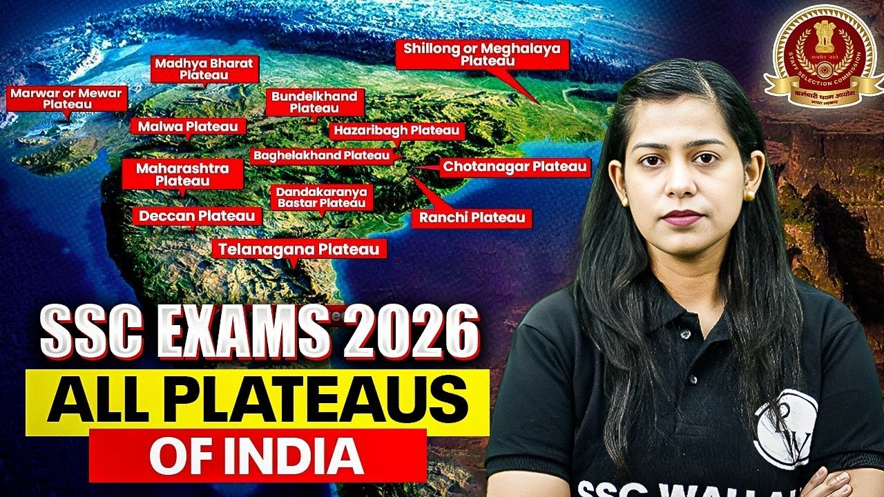 SSC Exams 2026 | All Plateau of India | प्रमुख पठार | Imp Plateau in India | Geography by Krati Mam
