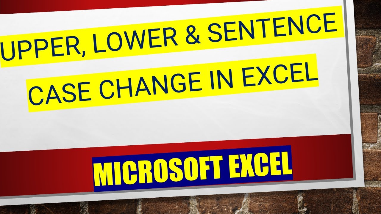 Upper, Lower & Sentence Case Change in MsExcel #exceltutorial #excel