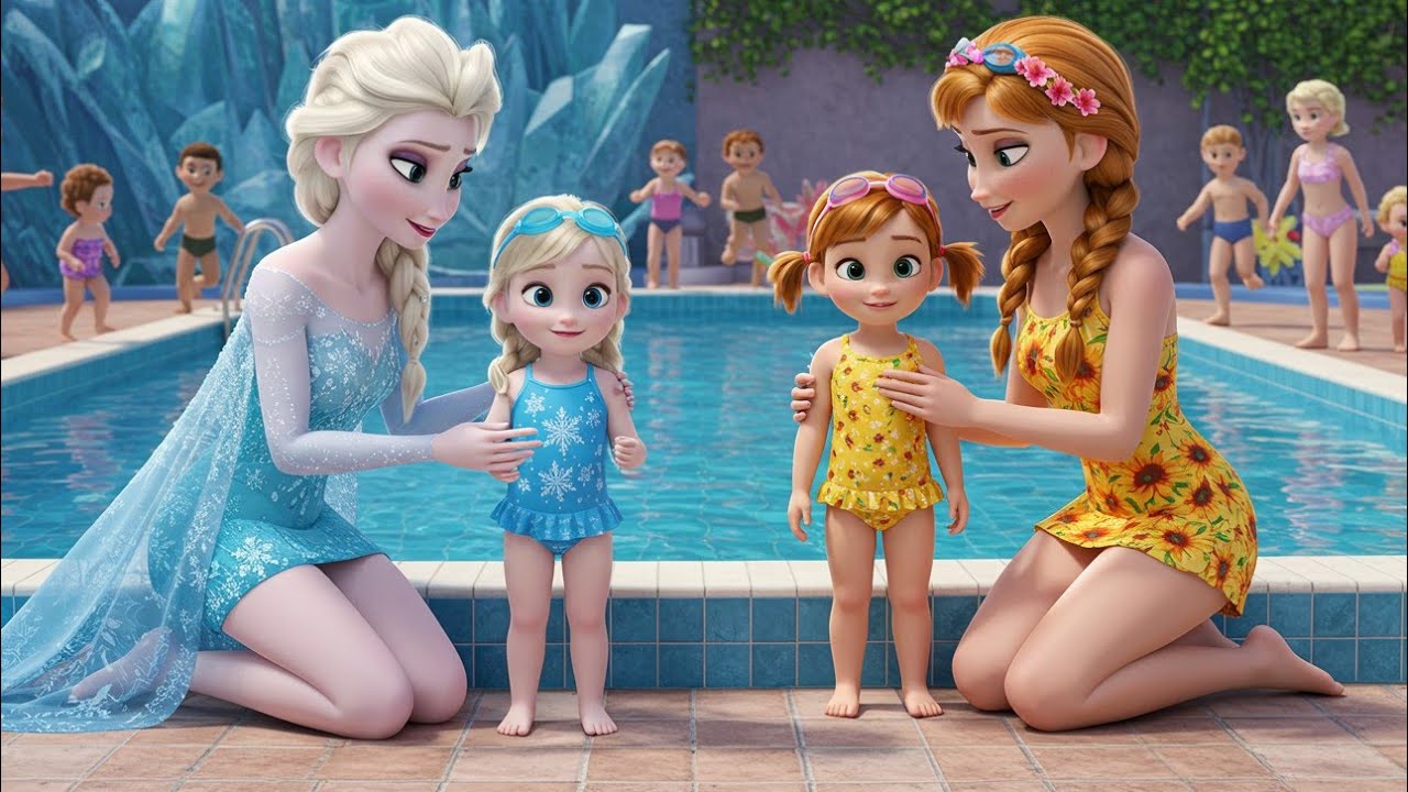 🆕🎶Elsa & Anna's Daughters First Swim👙With Moms - A Day of Love & Courage |Disney  Frozen Moms