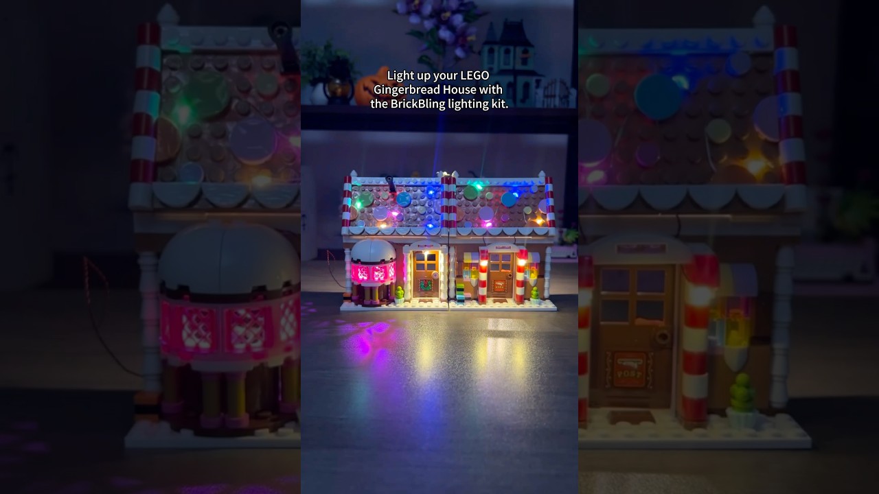 Light up your brand-new LEGO Gingerbread House! #lego #legochristmas #brickbling