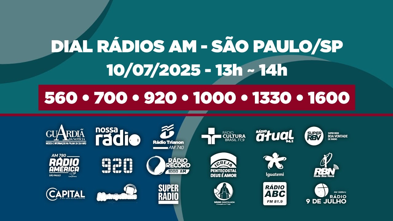 Dial Rádios AM - São Paulo/SP - (10/07/2025) - Ondas Médias e Ondas Curtas - HD