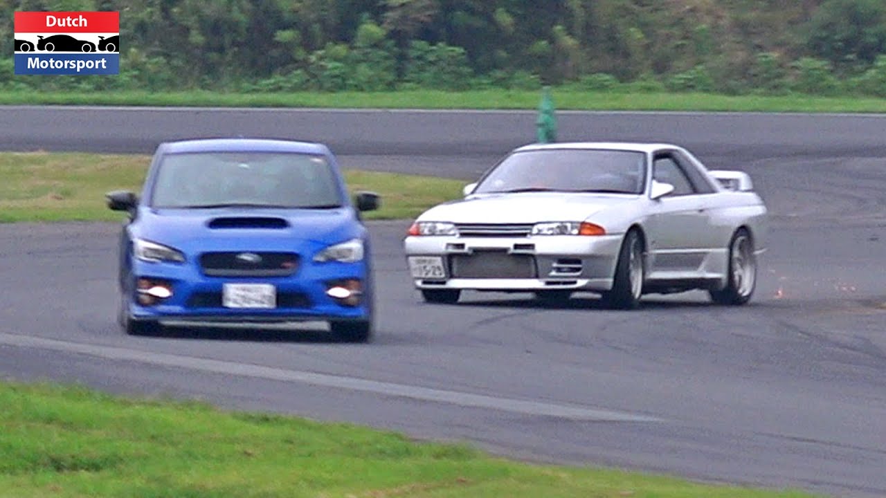 Nissan Skyline R32 GTR vs. Subaru WRX STi on Track!