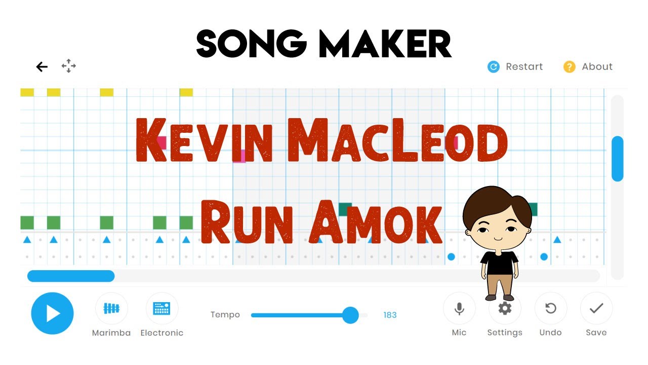Run Amok - Kevin MacLeod On SONG MAKER Chrome Music Lab