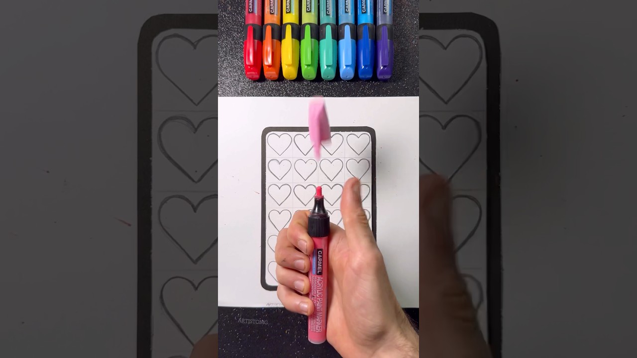 Satisfying Pattern of Hearts!  🤩✨💖 #visualart #heart #shorts