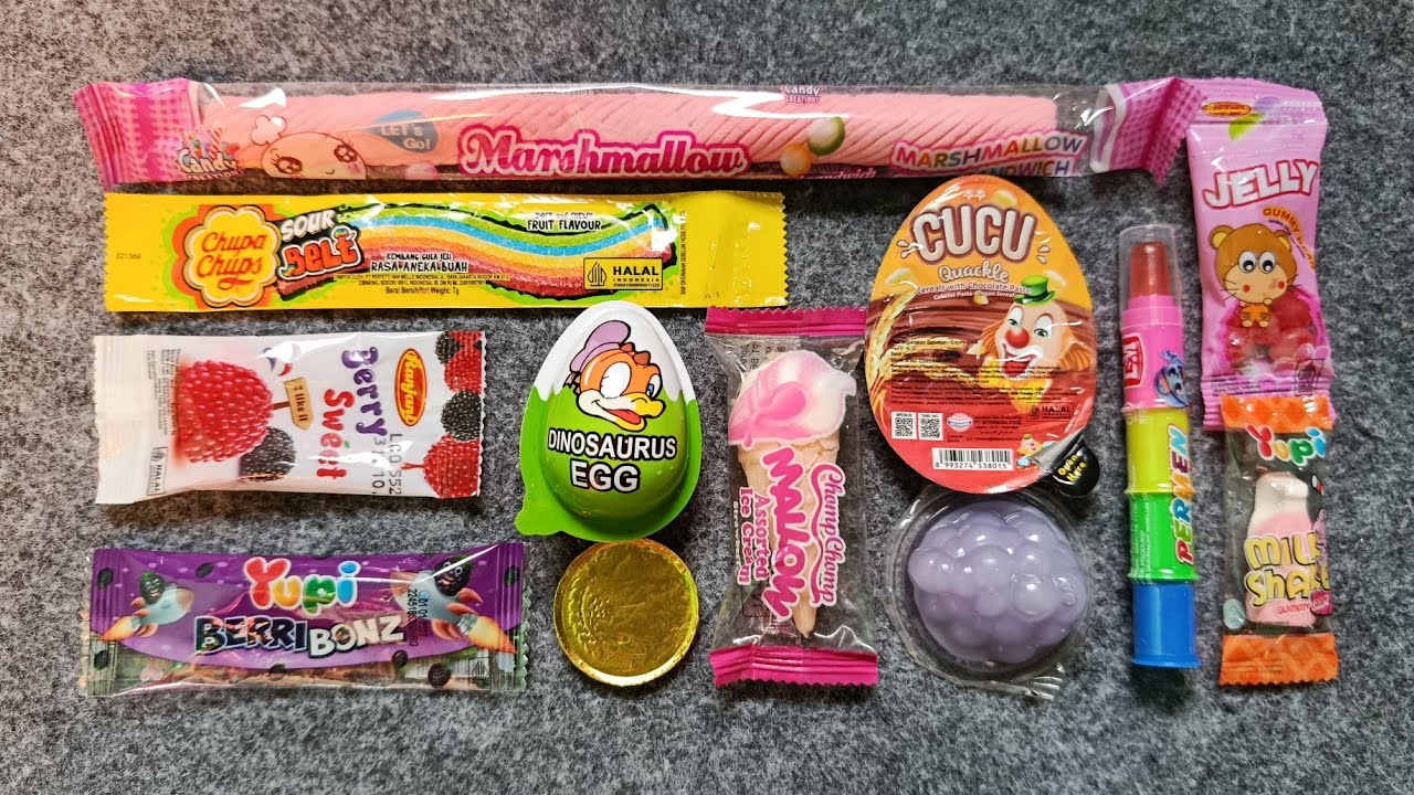 Berbagai macam permen cokelat marsmallow jeli agar permen unik 13