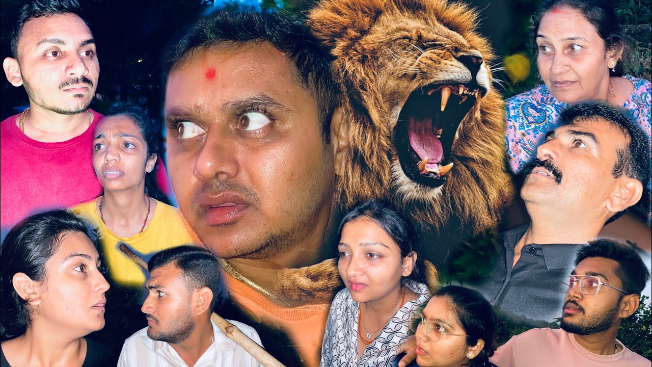 Lion🦁aa gaya aur dar k mare sab bhage🥵Rat ko to Sab ka hal be hal ho gaya😰