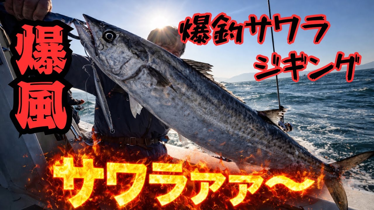 「特選サワラ」超爆風での死闘　サワラ大爆釣果！！