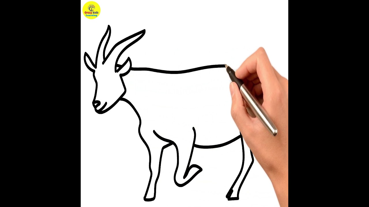 How to draw a goat | goat drawing | animal drawing #shorts  #youtubeshorts #crazykidslearning