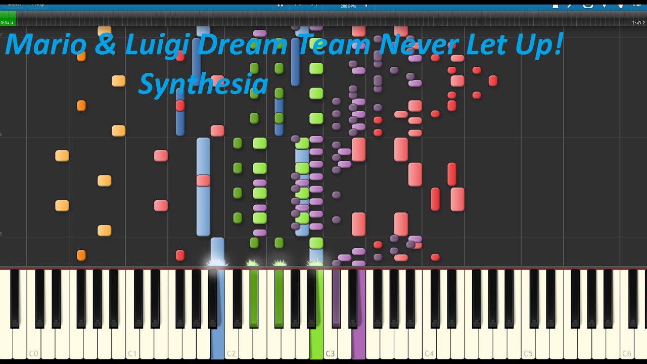 Mario & Luigi Dream Team Never Let Up! Synthesia