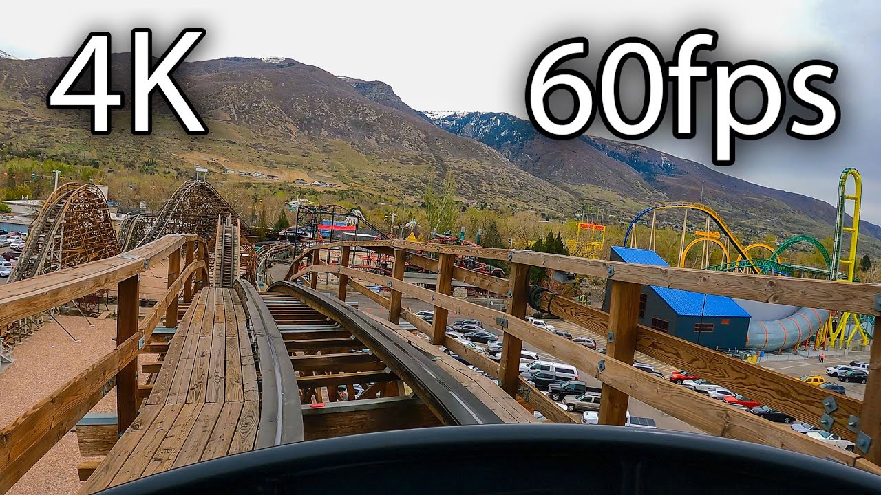 Roller Coaster front seat on-ride 4K POV @60fps Lagoon