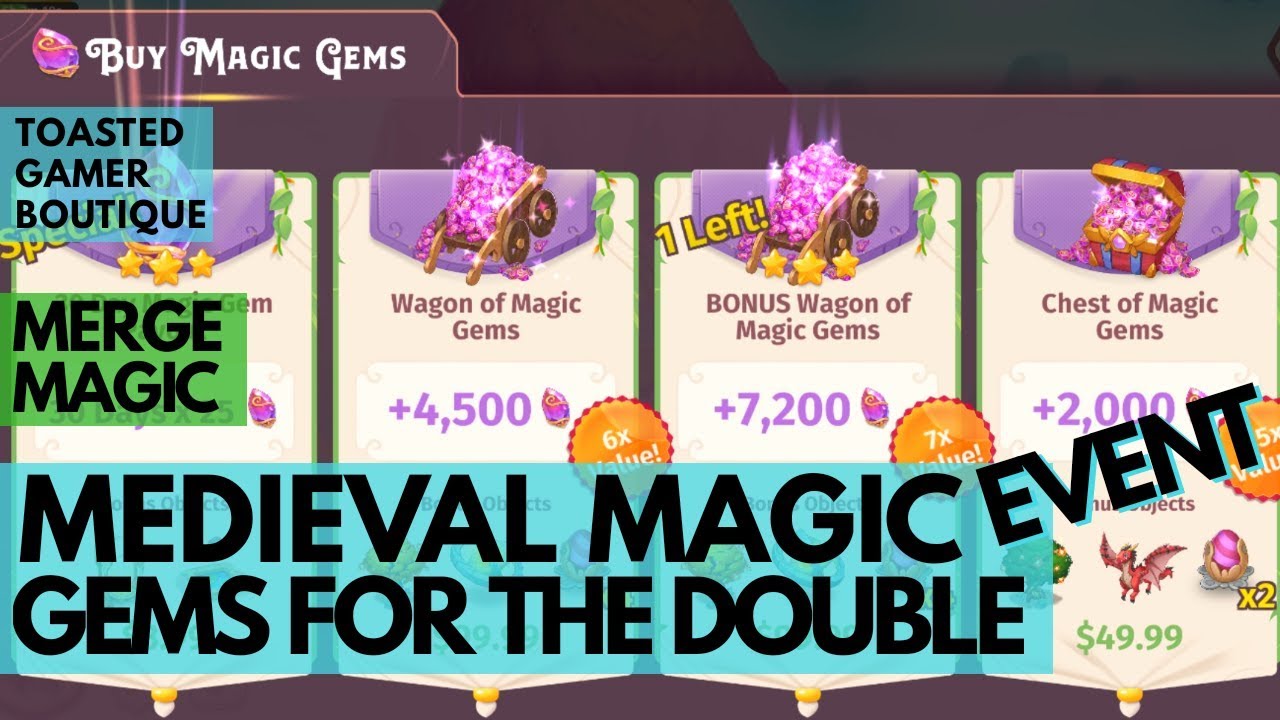 Merge Magic BONUS Wagon Of Magic Gems FOR Medieval Magic Event Double Rewards + MEGA NEST VAULT ☆☆☆